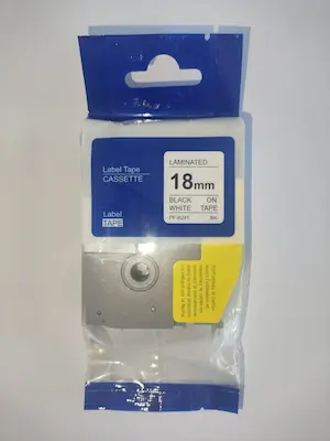 COMPATIBLE BROTHER TZ-241 TAPE - 12MM - BLACK ON WHITE - 8 METRES